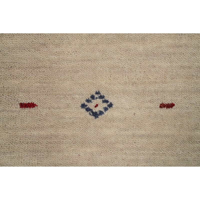 Hand Knotted Oriental 100% Wool Carpet Tribal Animal Pictorial Beige & Ivories Gabbeh Runner Rug - 11' 10'' X 4' 3''