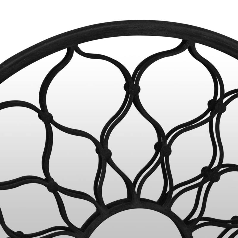 vidaXL Patio Mirror Black 23.6x1.2" Iron Round for Patio Use - 23.6 x 1.2"