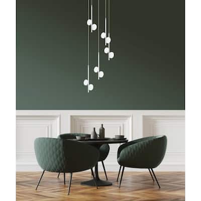Eglo USA Olindra 10-Light LED Cascade Pendant with White and Chrome Finish