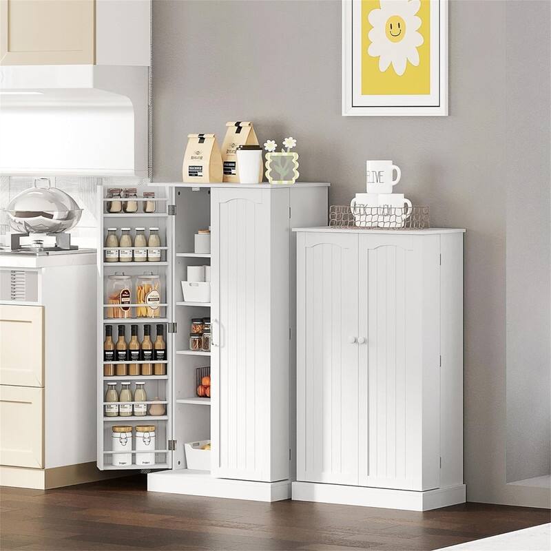 Storage Cabinet with Doors and Adjustable Shelves - 12"D x 23.62"W x 41"H