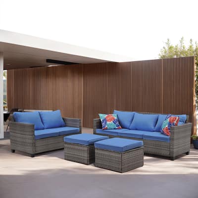 Ainfox Outdoor Patio Sofa Set Sectional Wicker Sofa Patio Furniture Rattan sofa