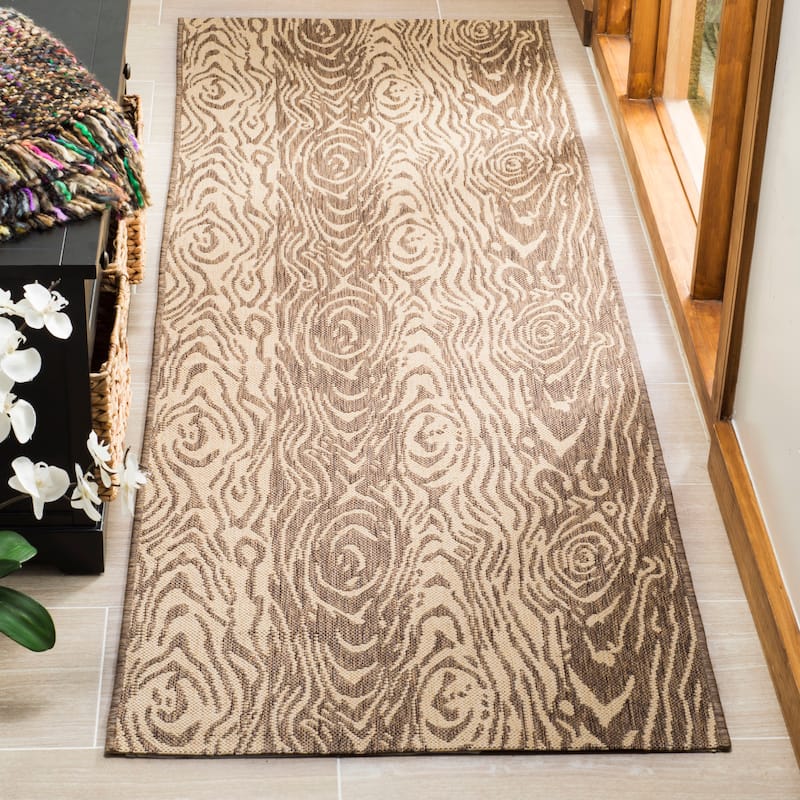 Martha Stewart by SAFAVIEH Layered Faux Bois Indoor/ Outdoor Waterproof Rug