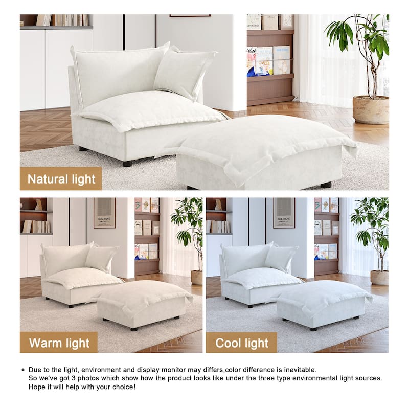 Double Layer Cushion Comfy Cloud Modular Sectional Sofa Set