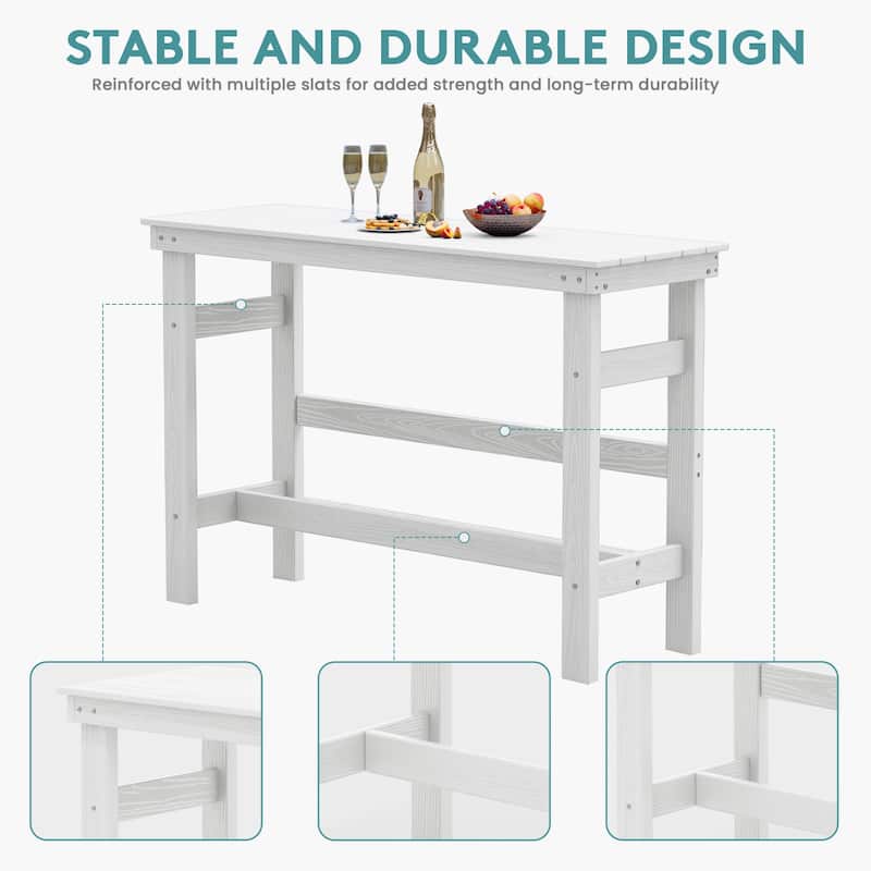 40-inch Outdoor Patio HDPE Pub Bar Table, Balcony Table
