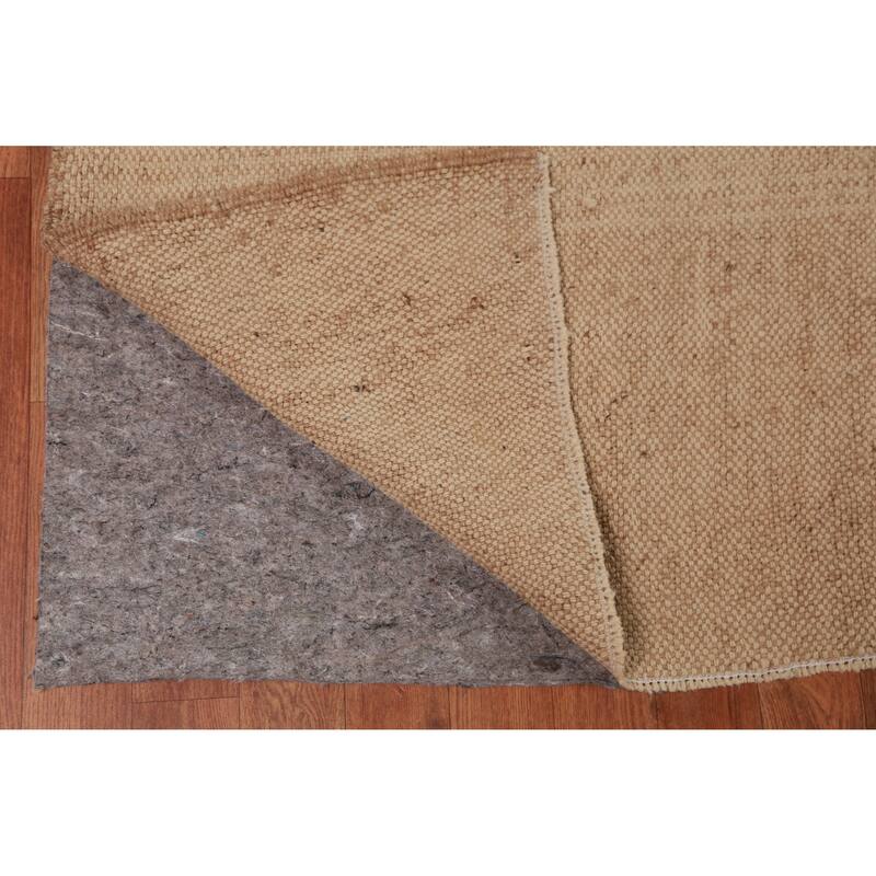 Hand Woven Oriental 100% Jute Carpet Southwestern Modern Brown Kilim Area Rug - 11' 2'' X 9' 6''