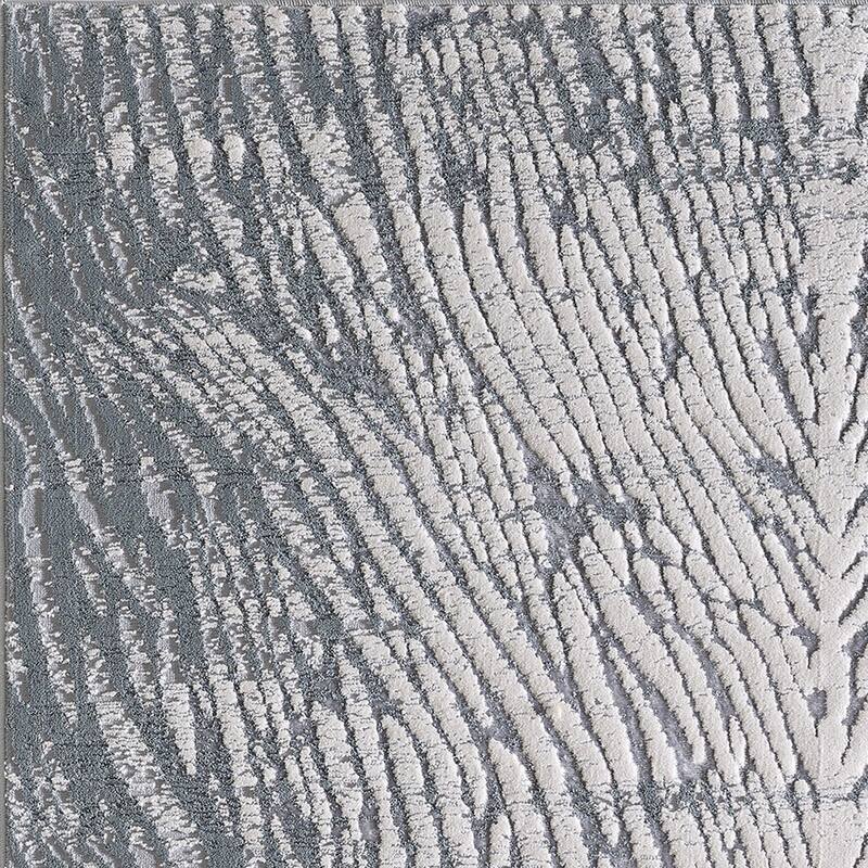 Domani Glam Textured Taupe Animal Print Rug