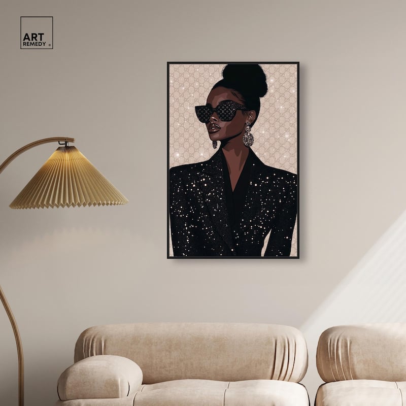 Elegant Woman Sparkle Canvas by Art Remedy