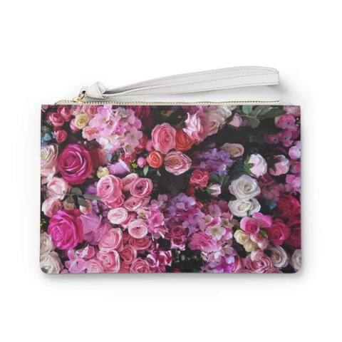 Floral Bouquet Designed Zipped Clutch Bag by Daily Boutik
