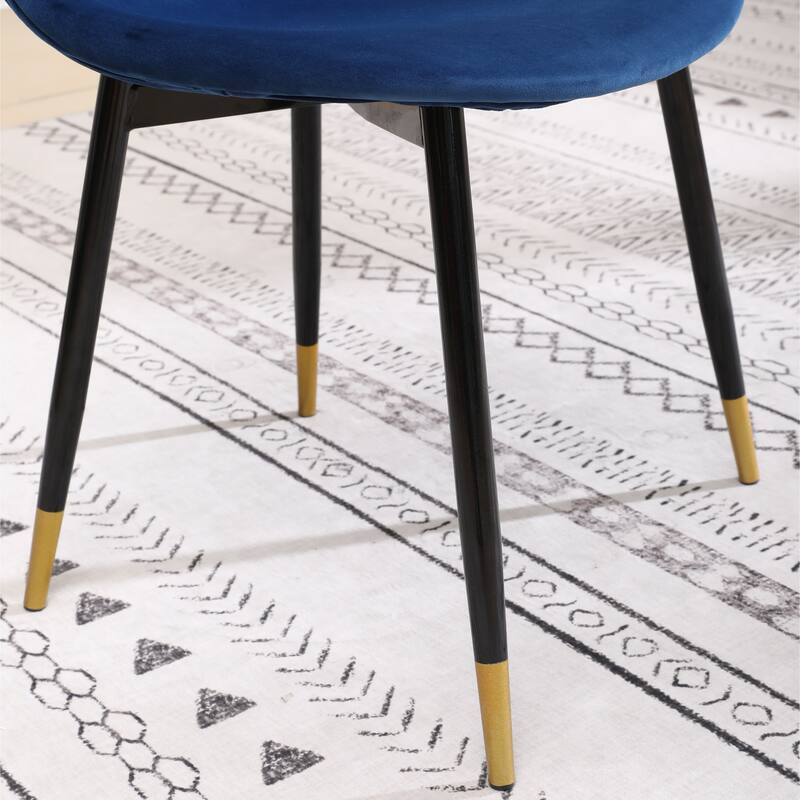 Mid-Century Fabric Dining Chairs with Velvet Seats and Metal Angled Legs, for Dining Rooms, Set of 4, Gray