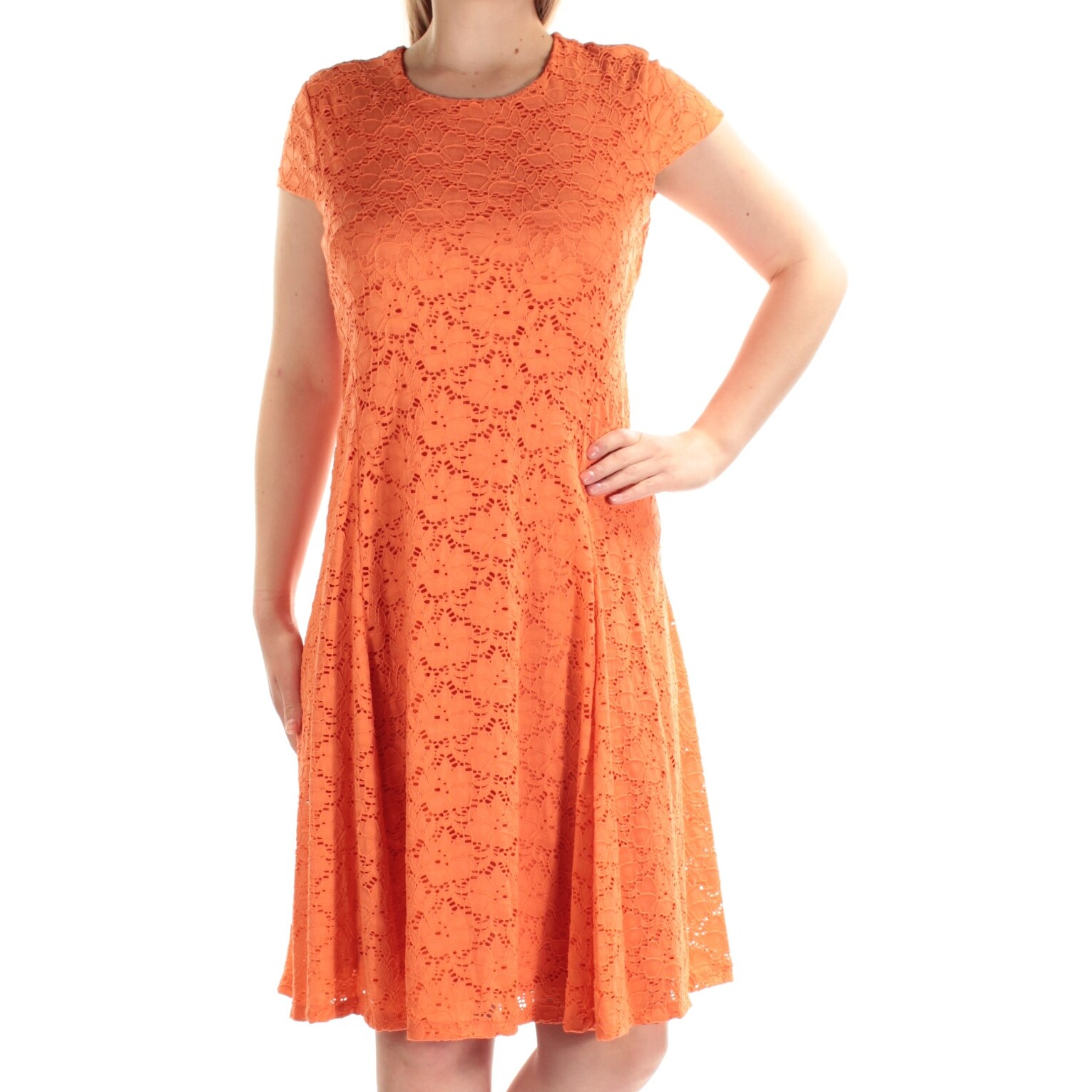 orange flare dress