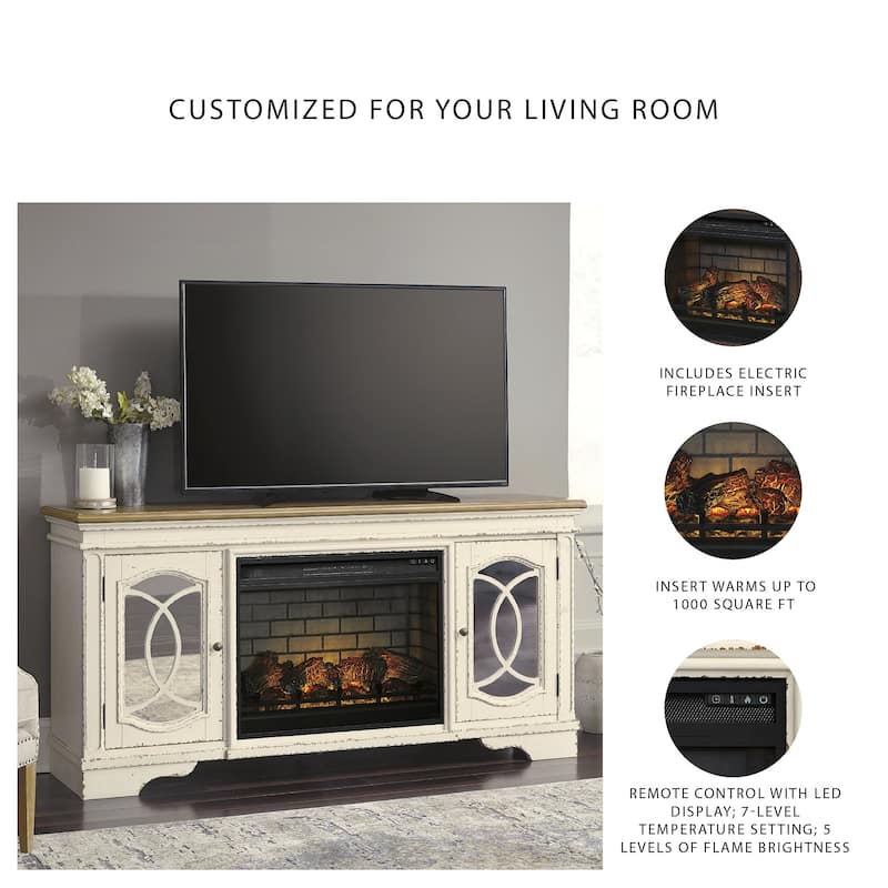 Realyn 74" TV Stand with Electric Fireplace