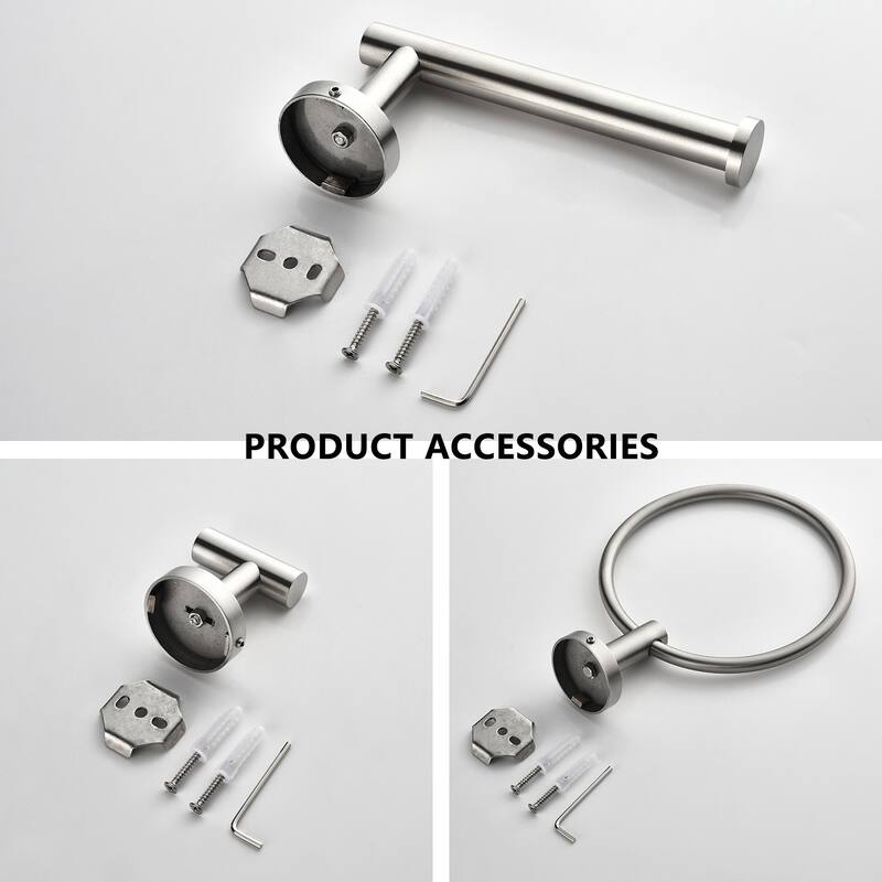 3-Piece Bathroom Hardware Set Bathroom Hardware Accessories Sets SUS304 Stainless Steel Bath Shower Set - N/A