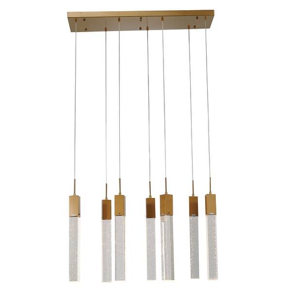 Gold Island Lighting With Clear Bubble Block Crystals Bed Bath