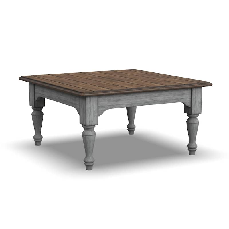 Plymouth Brown Wood Square Coffee Table by Flexsteel - 38" x 19" x 38" - Brown