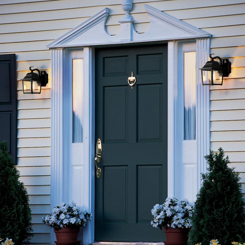 2-Pack Modern Black Lantern Indoor/Outdoor Sconce Barn Wall Light LED Patio Wall Lantern - L5.3" x H8" x E7"