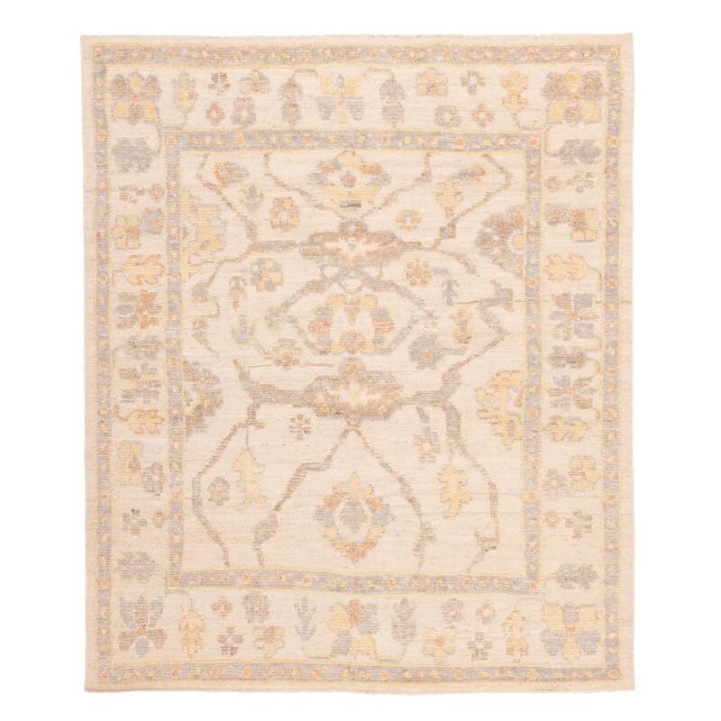 ECARPETGALLERY Hand-knotted Looma Ivory Wool Rug - 8'3 x 9'11