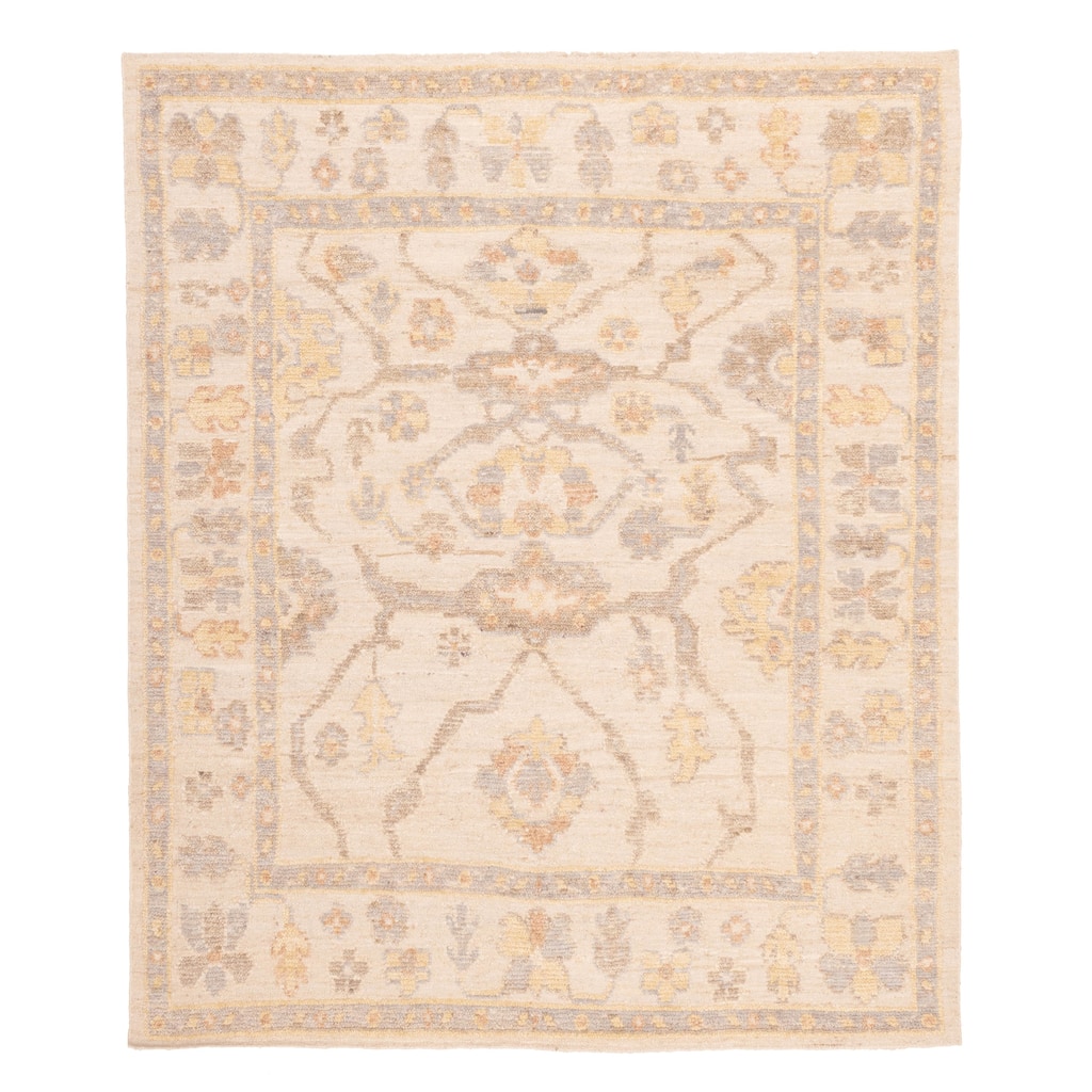 ECARPETGALLERY Hand-knotted Looma Ivory Wool Rug - 8'3 x 9'11