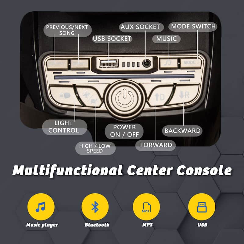 24V Kids Electric Ride-On ATV for Ages 3-12, Remote Control with Bluetooth & Storytelling - Blue