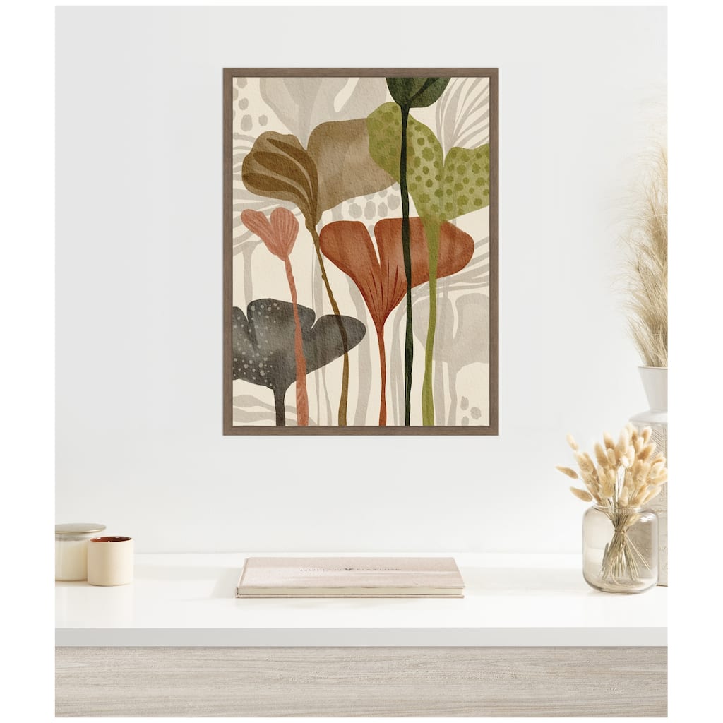 Kate and Laurel Earthen Botanicals ll by Nikita Jariwala Framed Canvas Wall Art Print