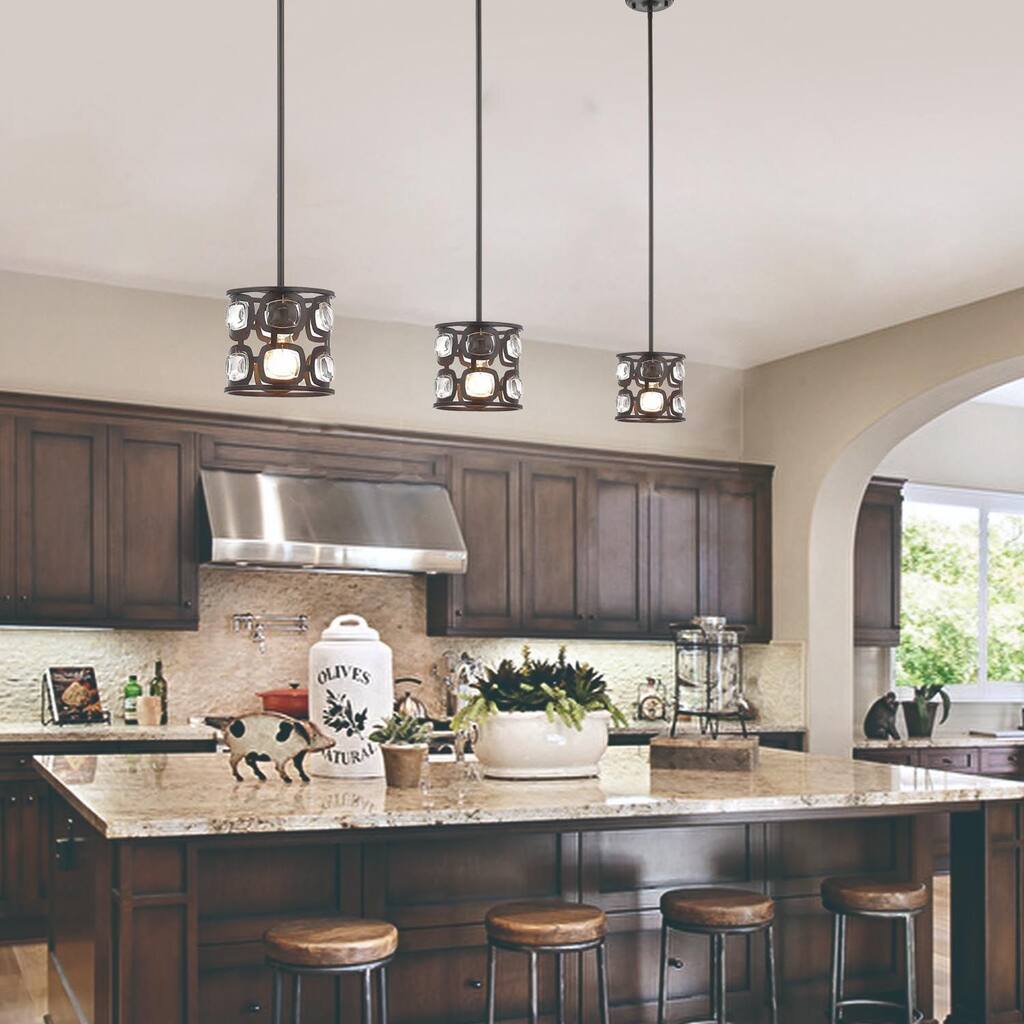 Moody Vintage Glass Pendant Light - 7*7*53H