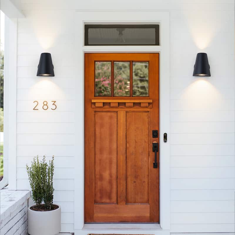 2-Light Outdoor Integrated LED Wall Sconce - H4.92" x W6.3"