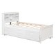 preview thumbnail 11 of 26, Twin Size Platform Kids Bed Frame with Storage Headboard, USB, Twin Size Trundle and 3-Drawers for Bedroom, White