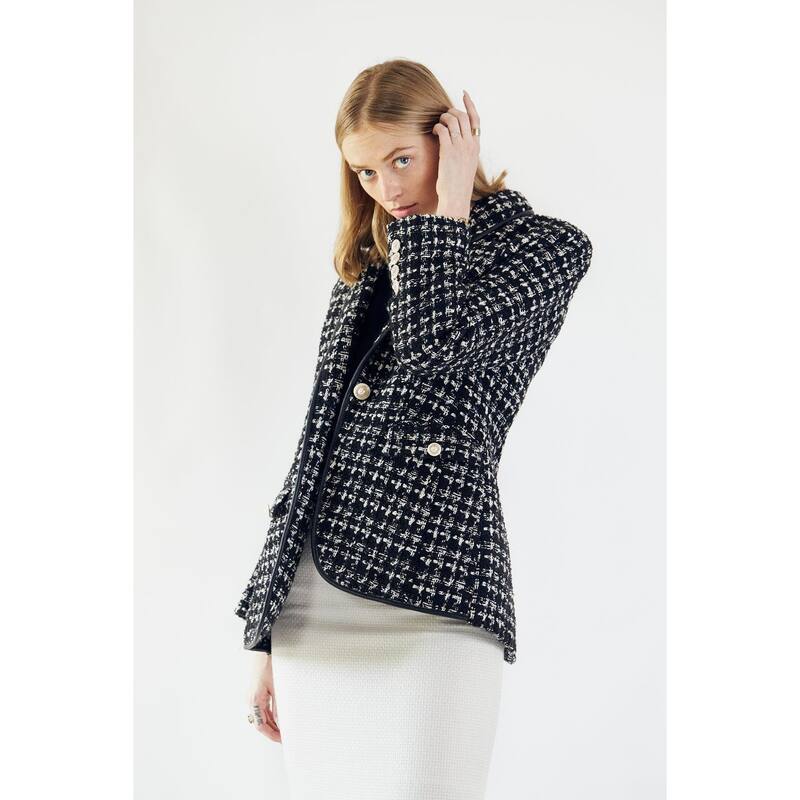 Black & White Tweed Checkers Jacket