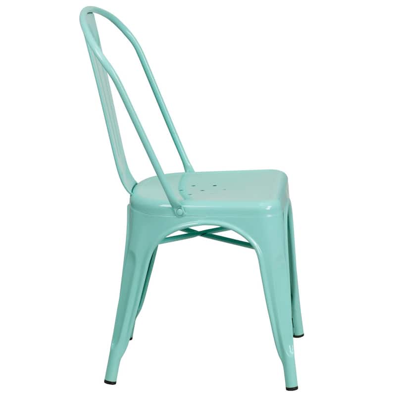 Metal Indoor/ Outdoor Stackable Bistro Chair (Set of 4)