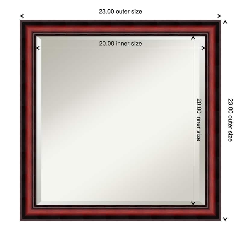 Beveled Wood Wall Mirror - Rubino Cherry Scoop Frame