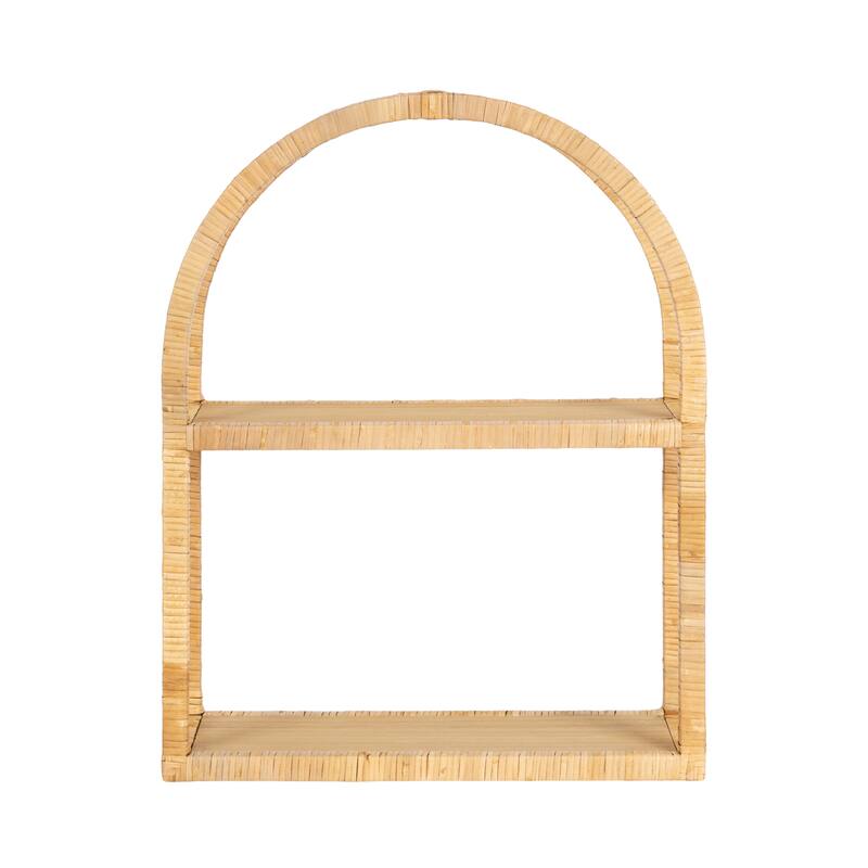 Kate and Laurel Rahmati Rattan Wall Shelf