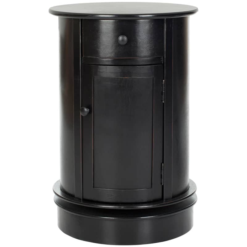 SAFAVIEH Celestia Grey Swivel Storage Accent Table - 18Wx18Dx26H - Distressed  Black