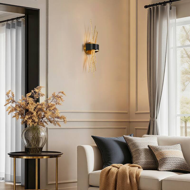 Modern Gold LED Wall Sconce Contemporary Branch Design Vanity Light - W5.1" x H21.7" x D3.7"