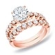 preview thumbnail 1 of 3, Auriya 14k Rose Gold 2ctw Classic Round Diamond Engagement Ring Set