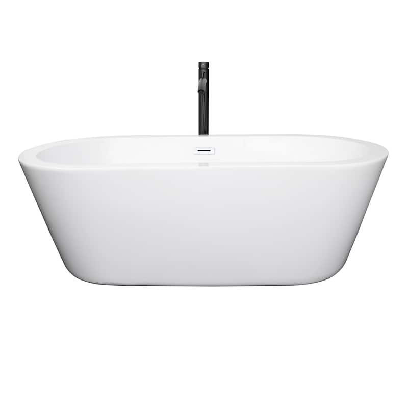Wyndham Collection Mermaid 67" Free Standing Acrylic Soaking Tub with