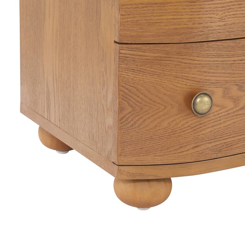 Christopher Knight Home - Modern Minimalist 23.62" Nightstand with Roller Glide Drawers & Solid Wood Legs, Versatile Home Use