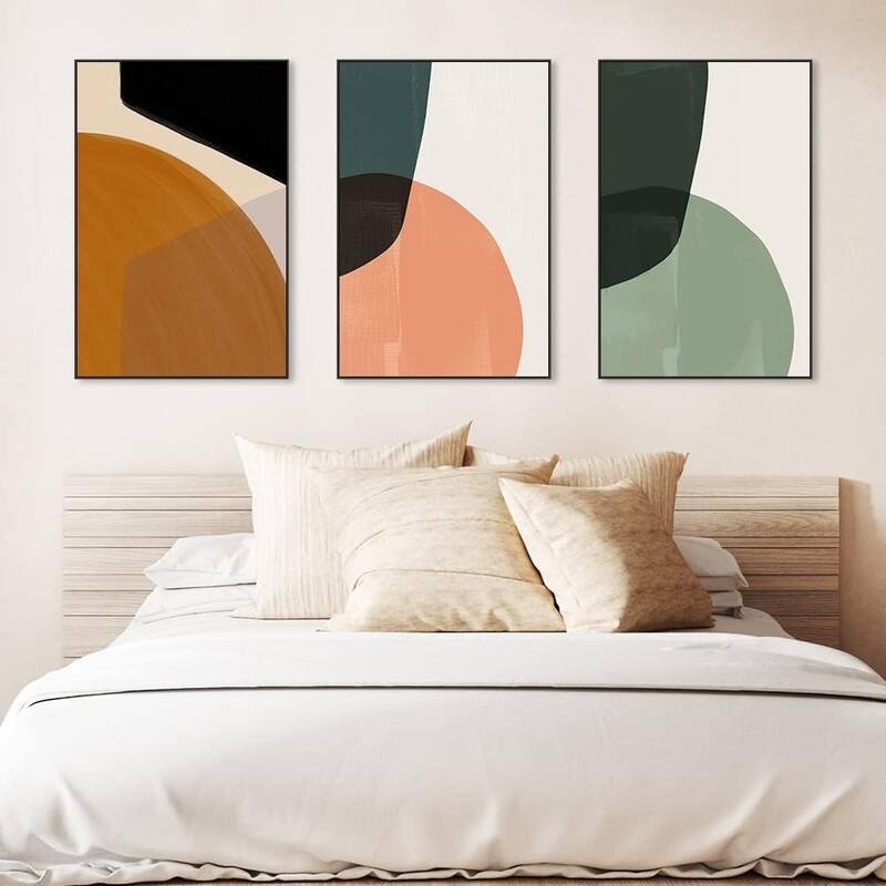 Abstract Natural Geometric Color Block Picture Prints
