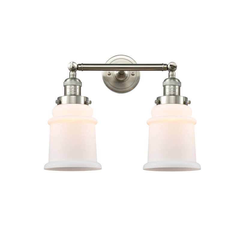 Innovations Lighting Canton 2 Light 17" Wide Bathroom Vanity Light - Brushed Satin Nickel / Matte White