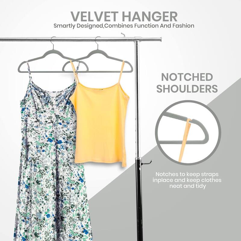Flocking non-slip plastic hanger velvet thickened clothes rack 50pc