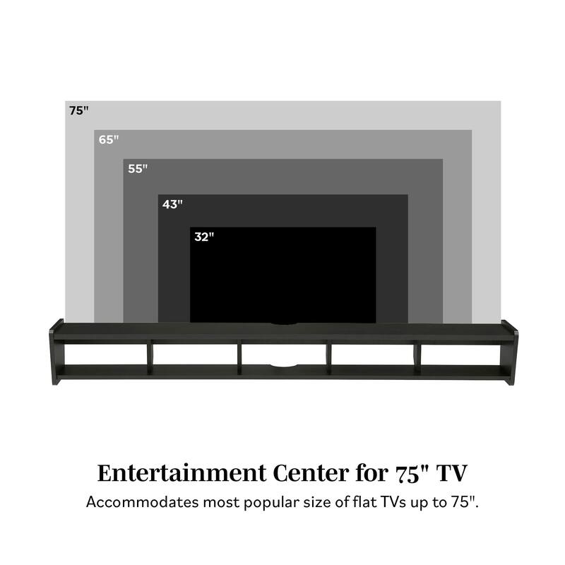 Stylish Wall-Mounted Floating TV Stand for TVs Up to 70 Inches - 5 Open Cubbies & Cord Management