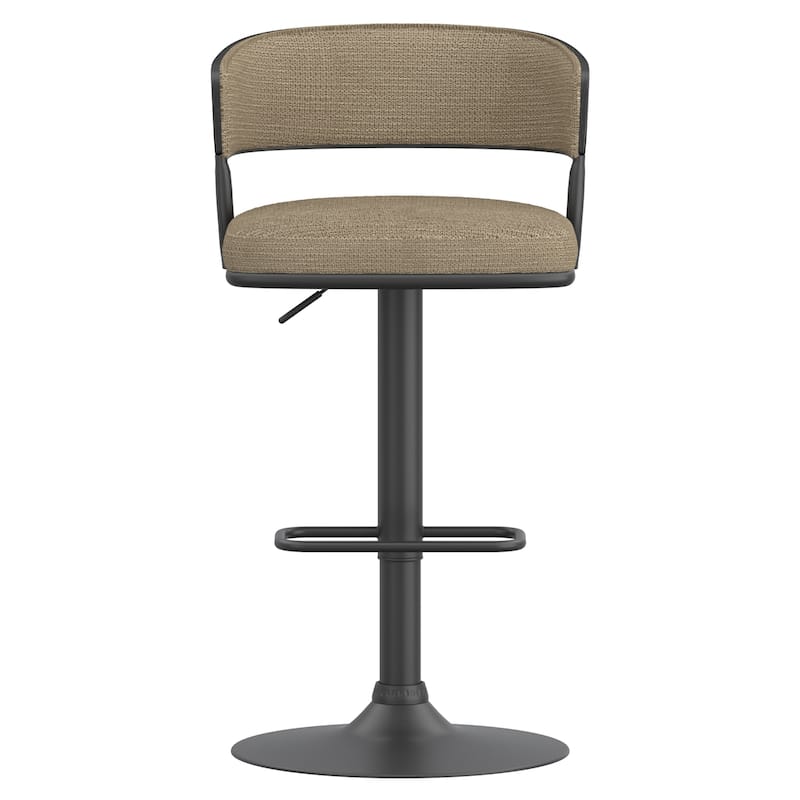 Modern Performance Fabric & Bentwood & Metal Adjustable Air-Lift Stool, Set of 4