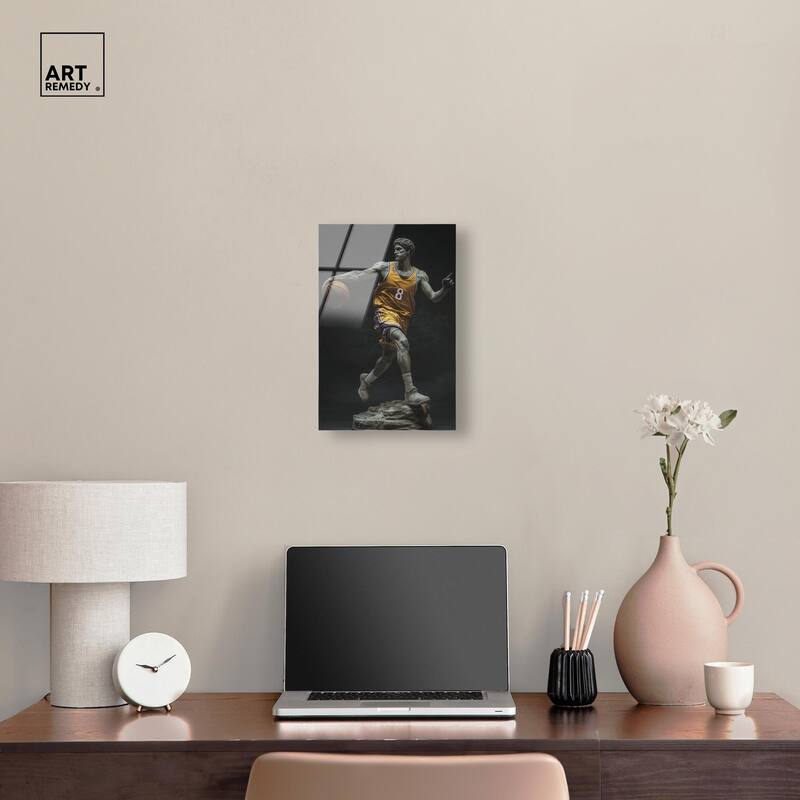 Basketball Yellow Uniform Acrylic by Art Remedy, Ready to Hang