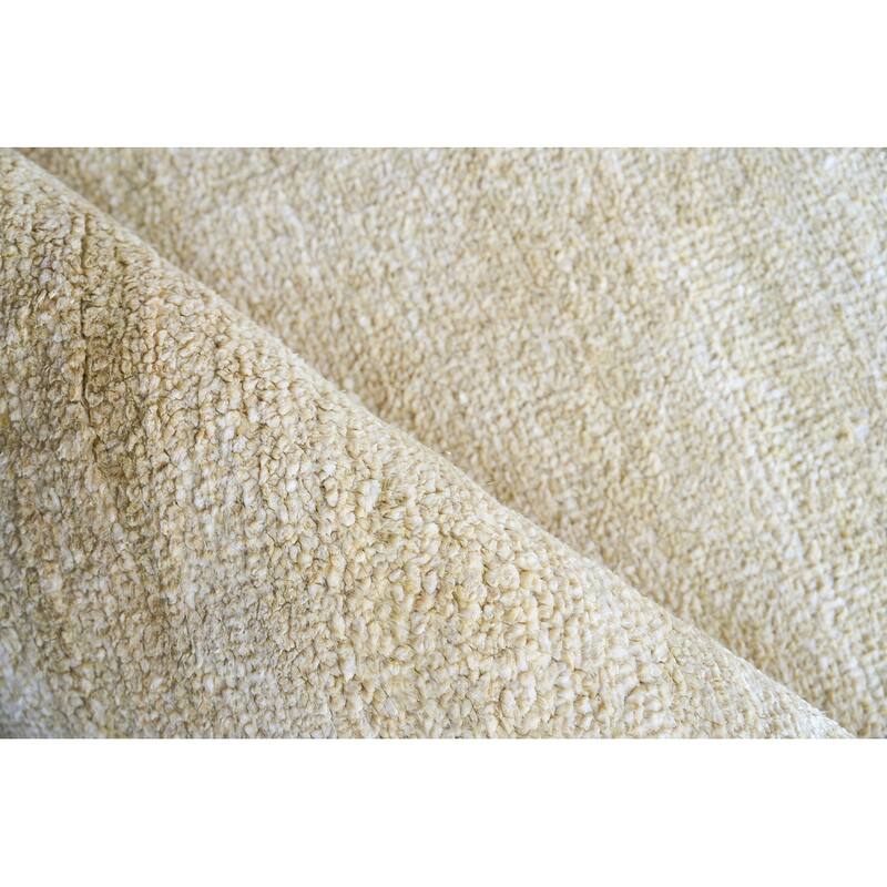 Exquisite Rugs Plush Hand-Knotted Bamboo Silk/New Zealand Wool Gold Area Rug