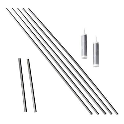Fasade Backsplash Accessory Kit in Brushed Aluminum - 5 Pack