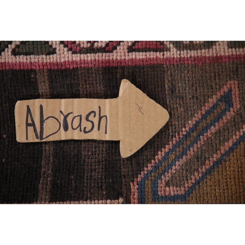 Ardebil Persian Vintage Runner Rug Handmade Wool Carpet - 3'7" x 13'4"