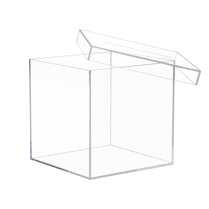 OnDisplay 10" Luxe Acrylic Clear Wedding Card Box w/Lid - Lucite Gift/Money Box