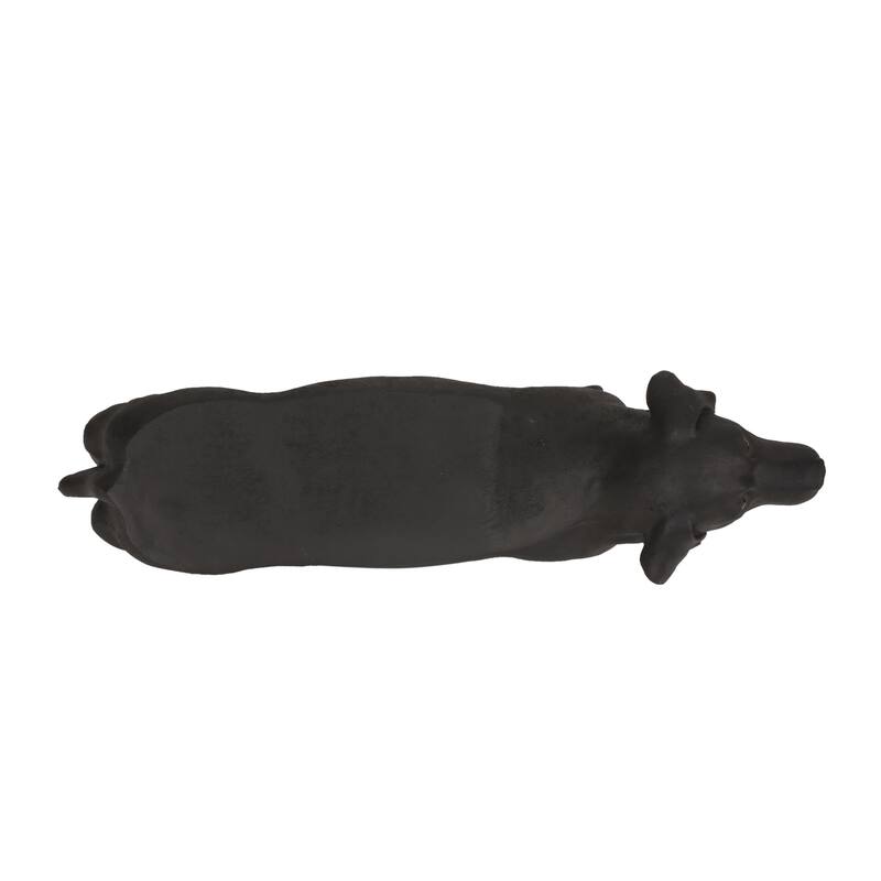 MGO Dog Bench, Black Labrador Design Concrete Outdoor Bench, 31.50"