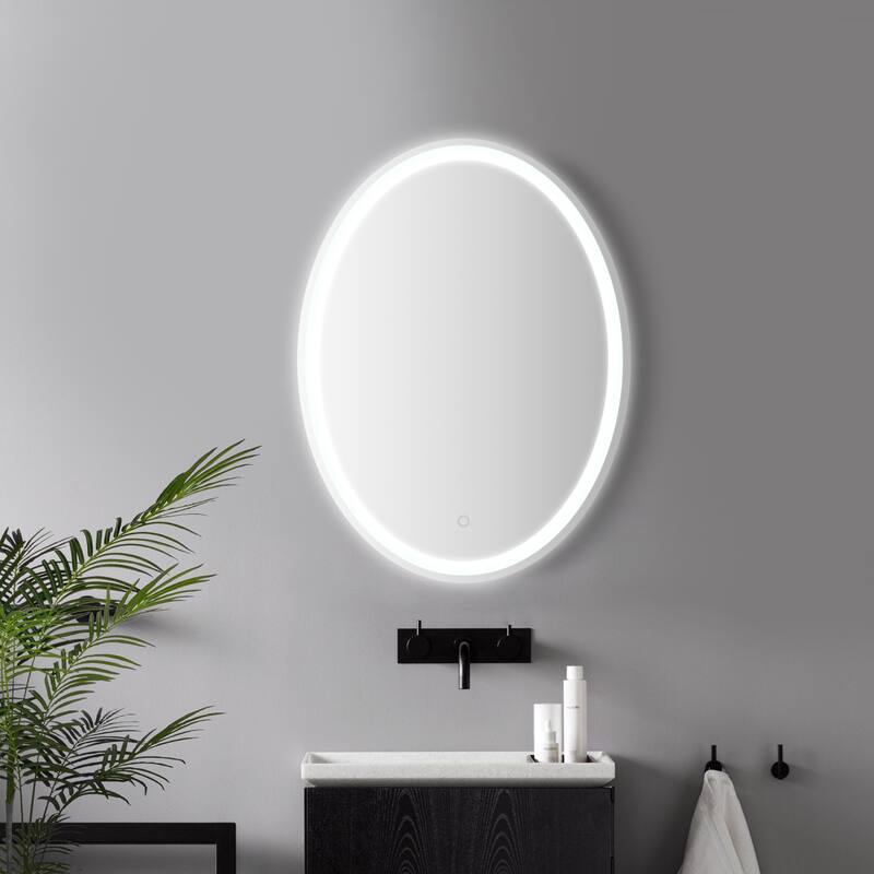 Remy 27" Frameless Anti-Fog Front/Back-lit Tri-color LED Bathroom Vanity Mirror with Smart Touch Control - by JONATHAN Y
