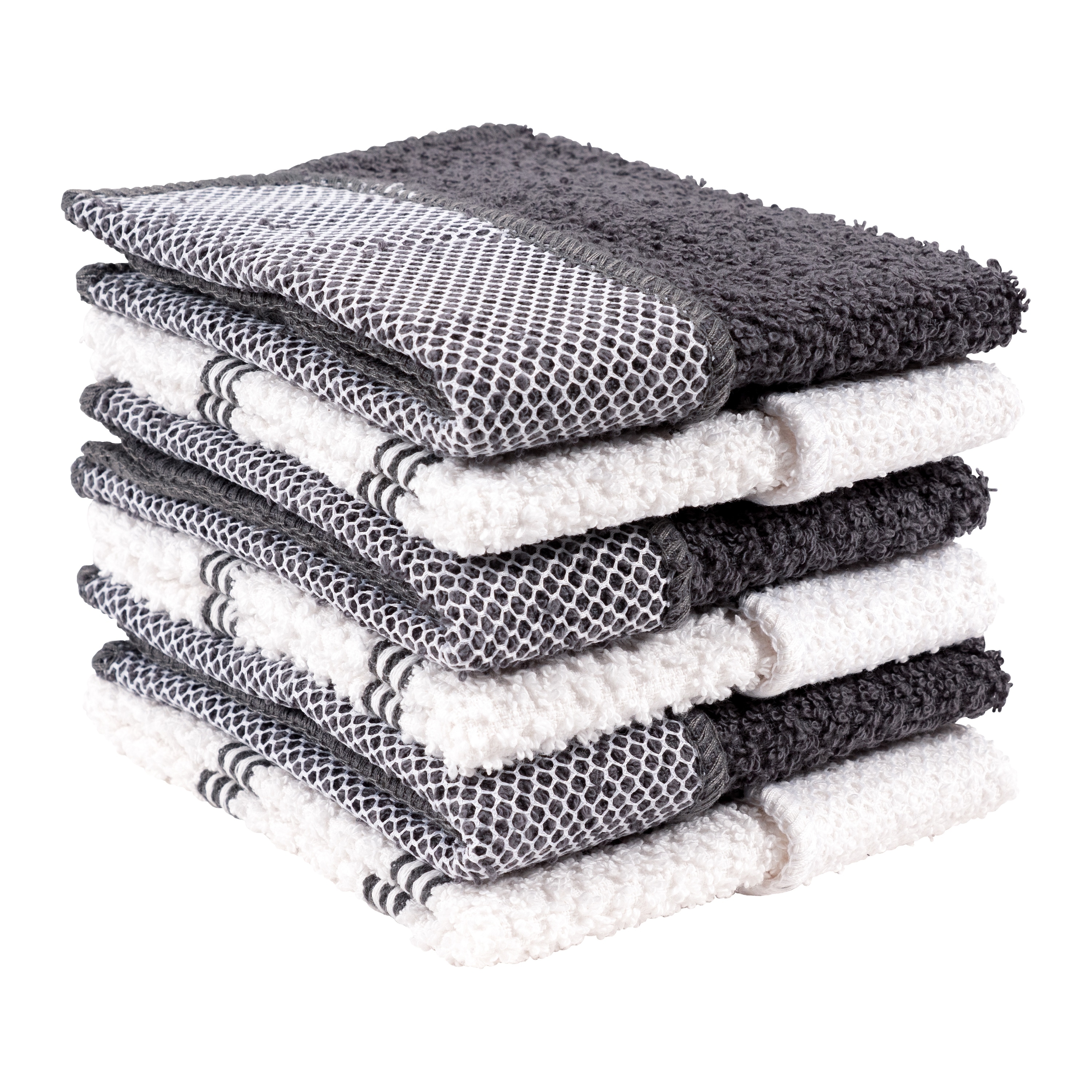 Bed Bath and Beyond Simply Essentials Scrubber Cloth Set of 6 Gray 12 L x 12 W