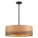 preview thumbnail 8 of 10, Breaux 4-Light Wood Veneer Drum Chandelier with Black Canopy - 22 in. W