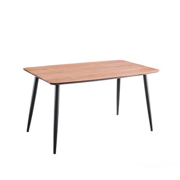 Rectangular Wood Veneer Dining Table with Iron Legs Bed Bath & Beyond